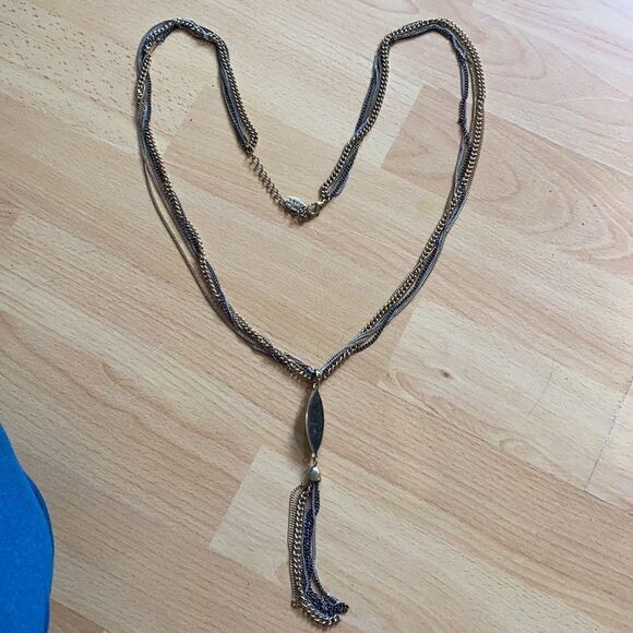 - Signed Nicole Miller Multi layered Tassel Necklace - Picture 2 of 9